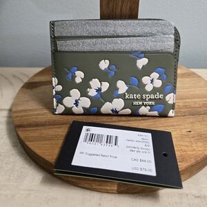 Kate Spade Green Floral Card Holder-NWT
